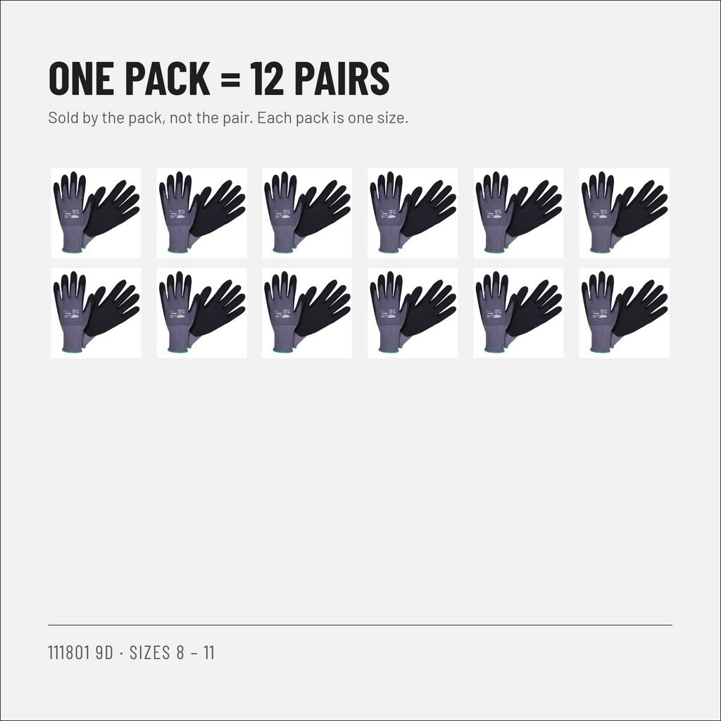Nitrile Foam Assembly Gloves, EN 388 4131A, Packs of 12 Pairs