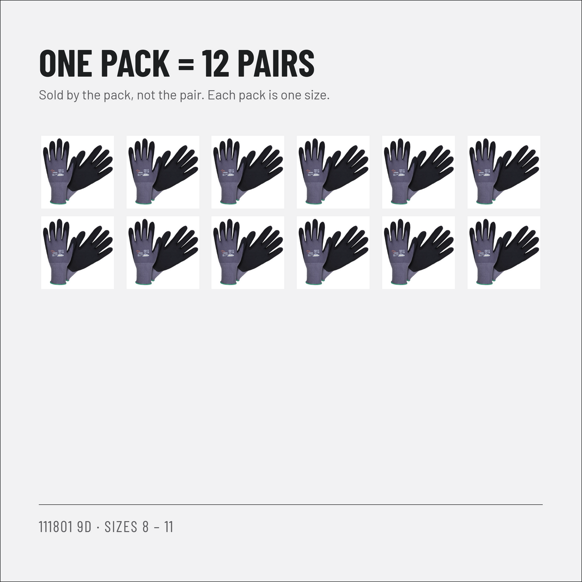 Nitrile Foam Assembly Gloves, EN 388 4131A, Packs of 12 Pairs