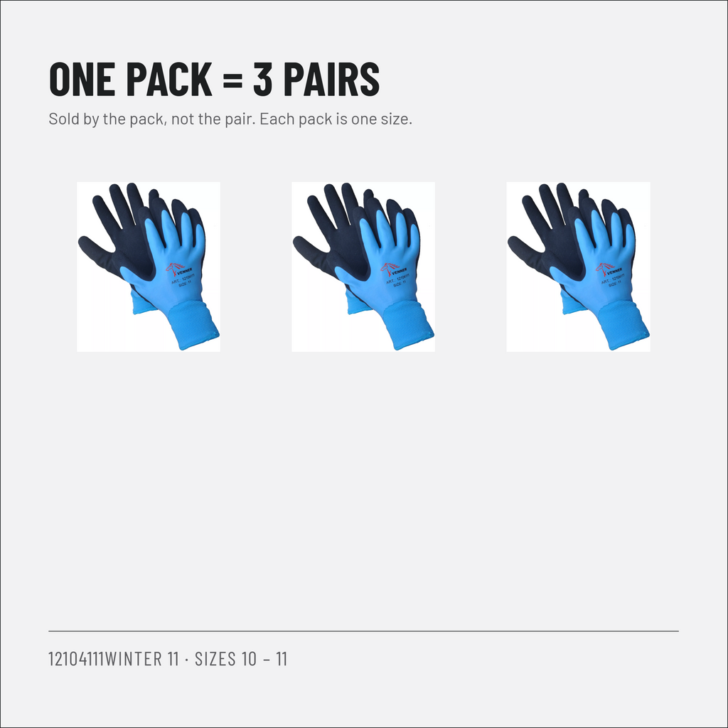 Winter Work Gloves, Double Dipped Latex, Waterproof to EN 511