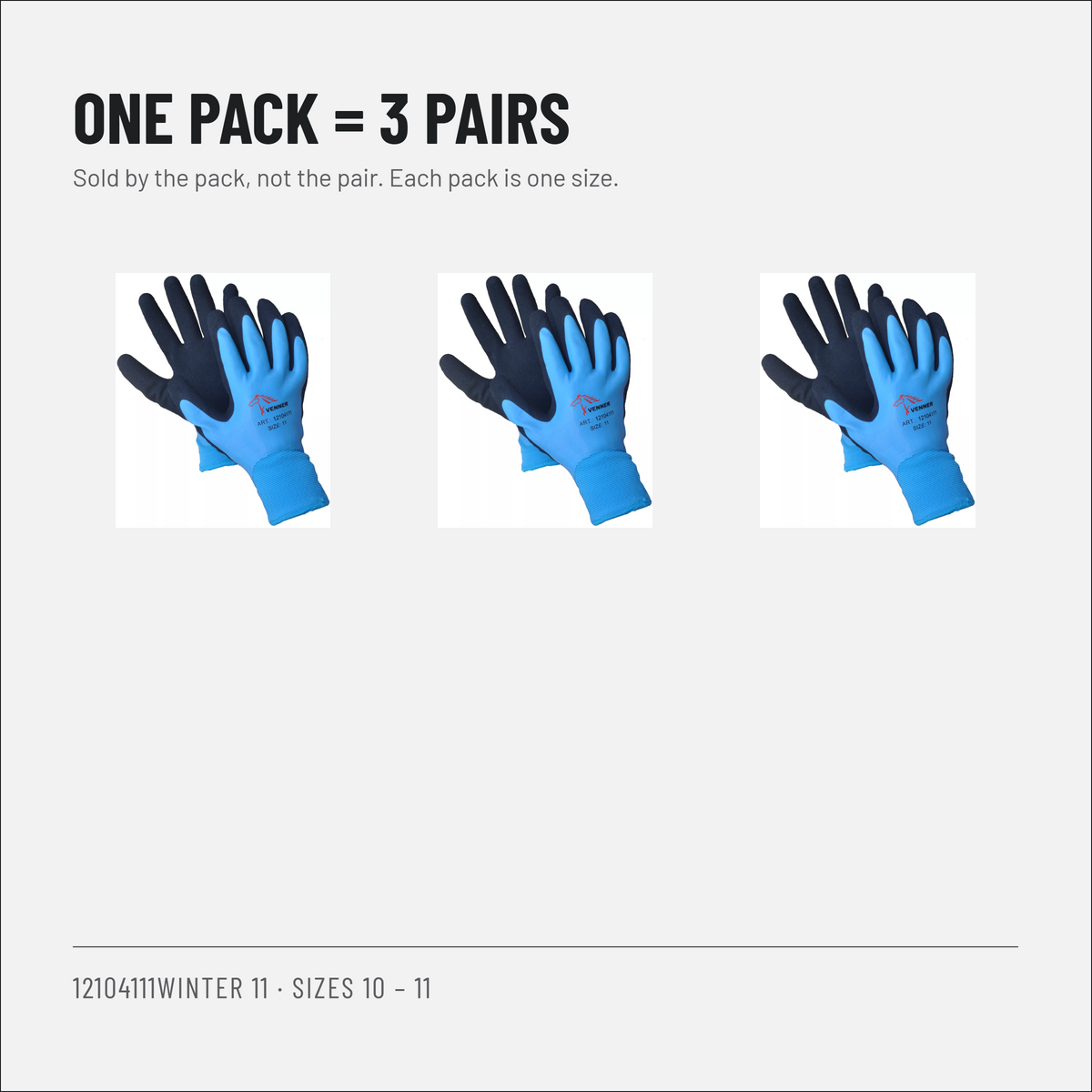 Winter Work Gloves, Double Dipped Latex, Waterproof to EN 511