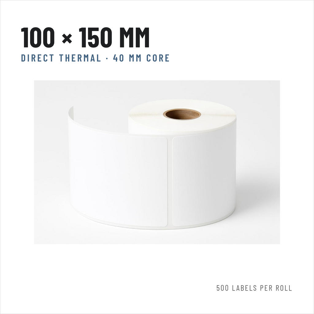 Standard Direct Thermal Shipping Labels 100 x 150 mm, Rolls of 500