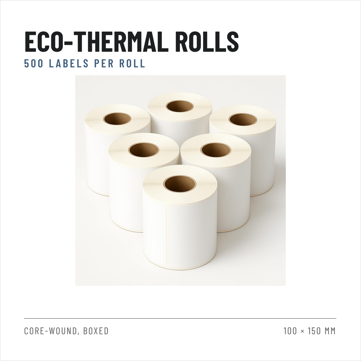 Standard Direct Thermal Shipping Labels 100 x 150 mm, Rolls of 500