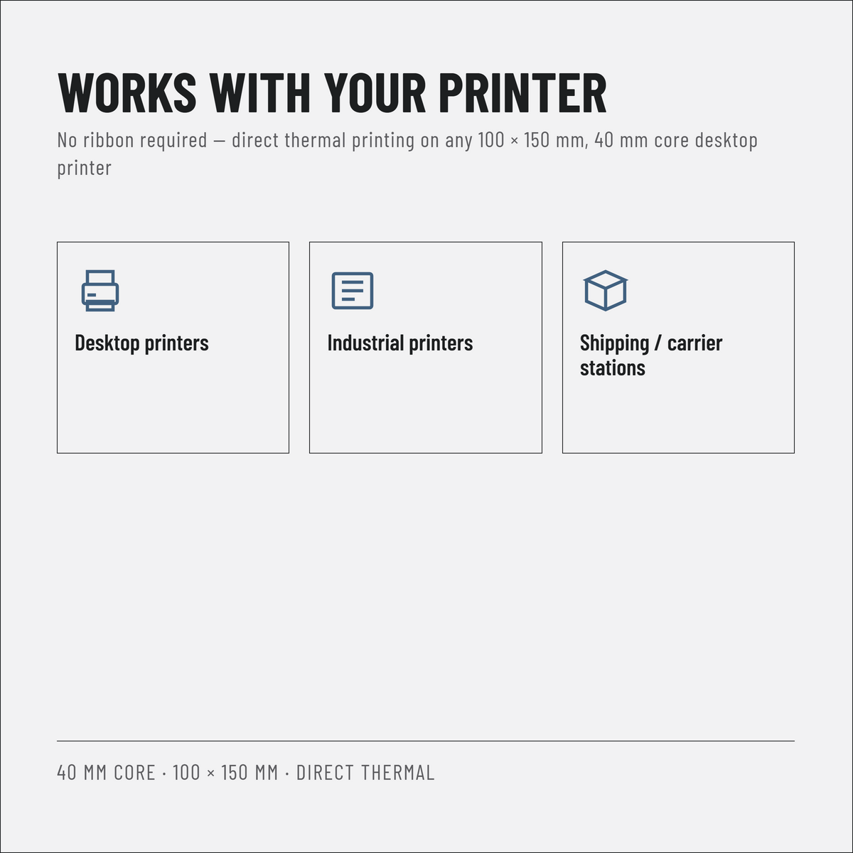 Standard Direct Thermal Shipping Labels 100 x 150 mm, Rolls of 500