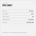 Standard Direct Thermal Shipping Labels 100 x 150 mm, Rolls of 500