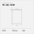 Courier Polybags 175 x 255 + 50 mm, White, 50 Micron