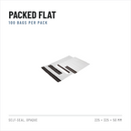 Courier Polybags 225 x 325 + 50 mm, White, 55 Micron