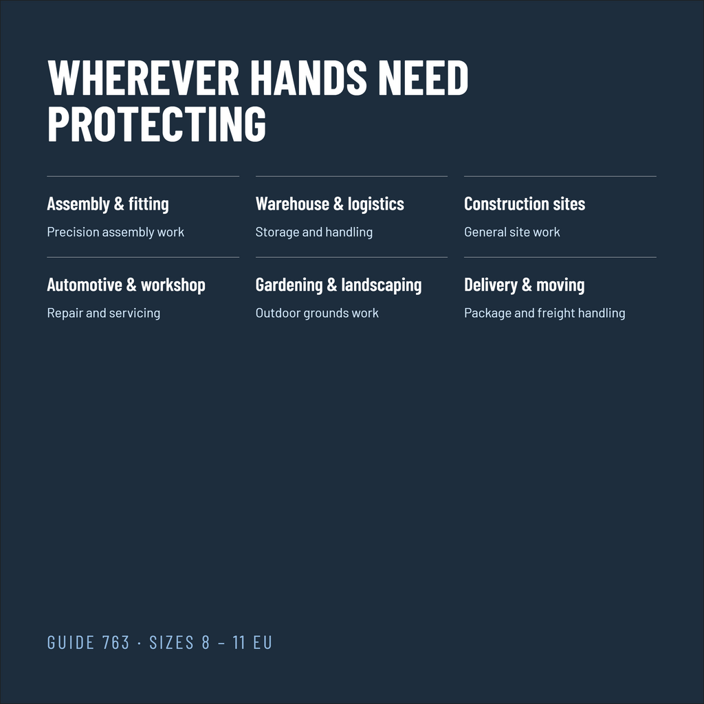 Guide 763 Work Gloves, Synthetic Leather, Hook and Loop Cuff
