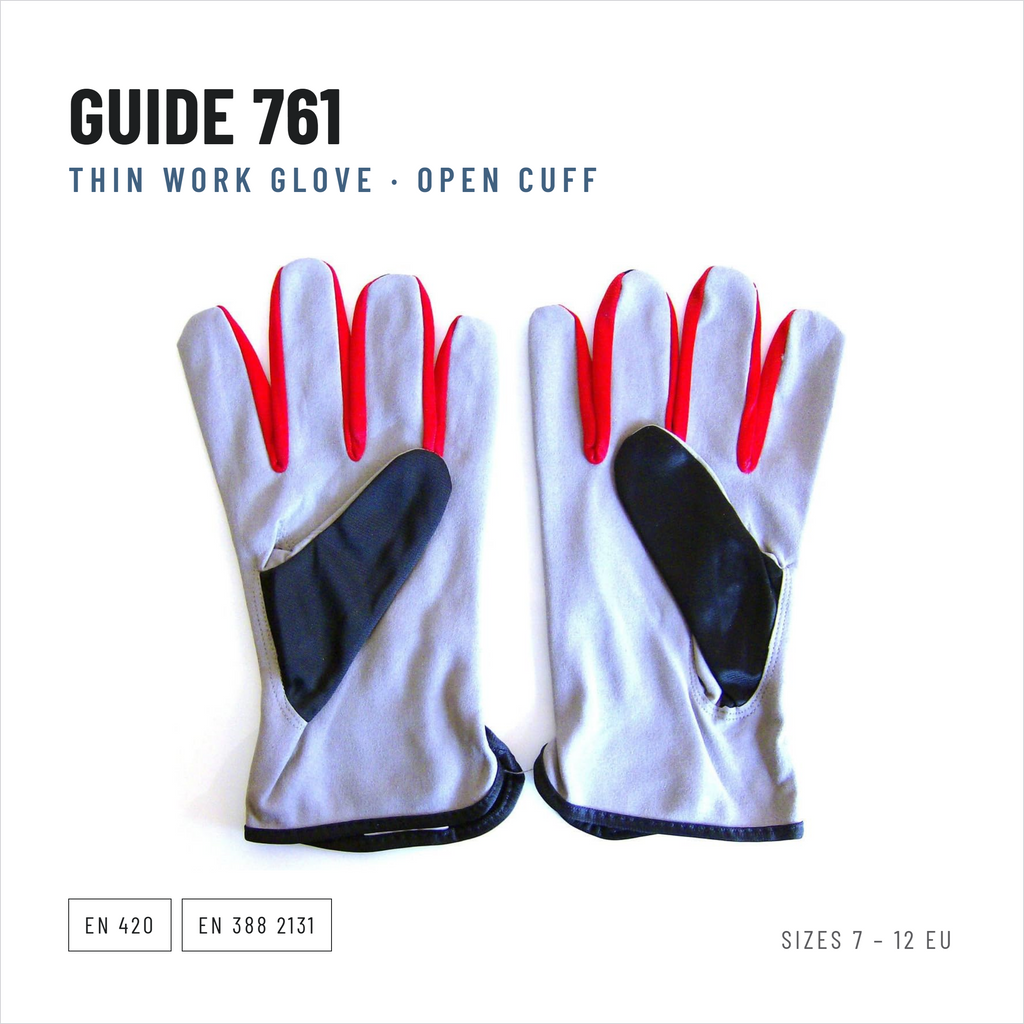 Guide 761 Work Gloves, Synthetic Leather, Elasticated Cuff