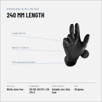 Grippaz 246 Textured Nitrile Gloves, Black, Boxes of 50