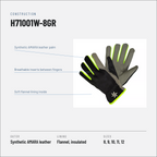 Lined Winter Work Gloves, Synthetic Leather with Flannel Lining
