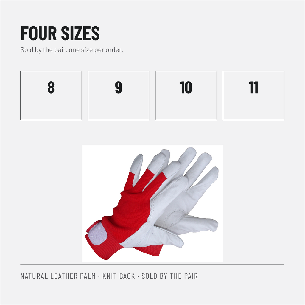 Goatskin Leather Work Gloves, EN 388 3132X, Packs of 12 Pairs