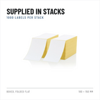 Direct Thermal Shipping Labels 100 x 150 mm, Fanfold Stacks of 1,000