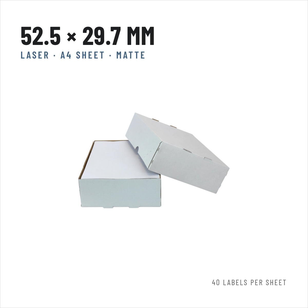 A4 Laser Labels 52.5 x 29.7 mm, 40 per Sheet