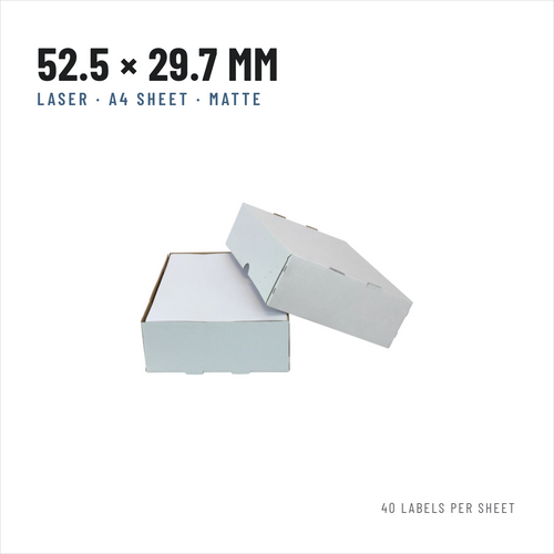 A4 Laser Labels 52.5 x 29.7 mm, 40 per Sheet