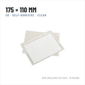 Clear self-adhesive C6 document pouch, 175 x 110 mm with a 15 mm adhesive flap